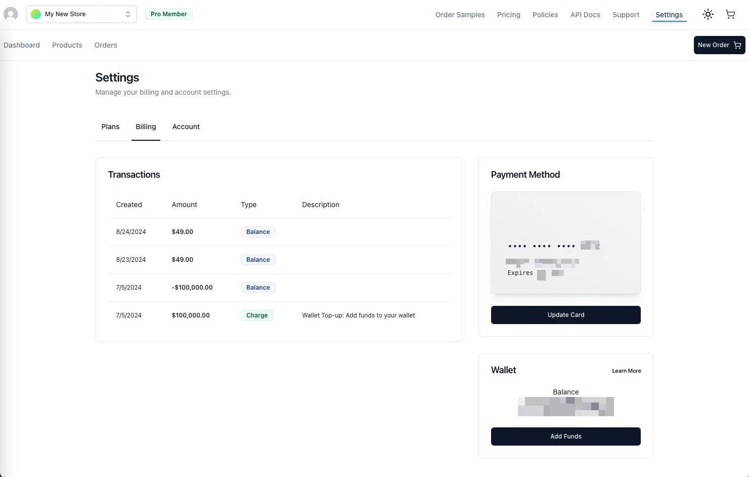 roastify account transactions